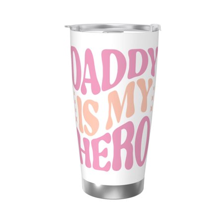 

Daddy is my hero (3) 20 Oz Water Bottle Insulated Tumblers Stainless Steel Cups Double Wall Tumbler with Lid