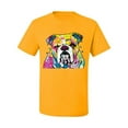 thumbnail image 2 of Wild Bobby Dean Russo Neon Colorful Pug Dog The Bulldog Dog Lover Men Graphic Tee, Gold, 5X-Large, 2 of 5