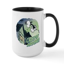 CafePress - Snoopy Creepin Around! Ceramic Mug - 15 oz Ceramic Large White Novelty Mug