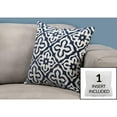 thumbnail image 5 of Monarch Specialties 18 X 18 Square Decorative Throw Pillow, Polyester, Medallion White, Blue, 5 of 5