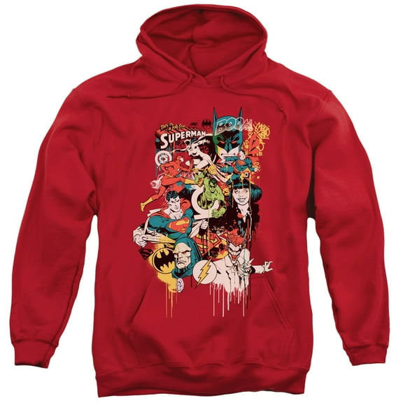 DC Comics Dripping Characters Adult Pullover Hoodie Sweatshirt
