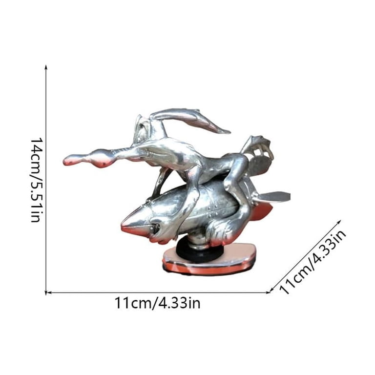 Wile E Coyote Hood Ornament in Rocket Drum Design, Retro Car