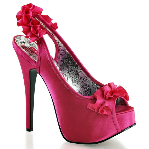 pink peep toe block heels