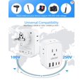 thumbnail image 4 of 2 Pack Type E/F Travel Adapter,LENCENT Schuko Germany France European Plug Adapter with 4 USB Ports(2 Type C),4 Outlet C, 4 of 7