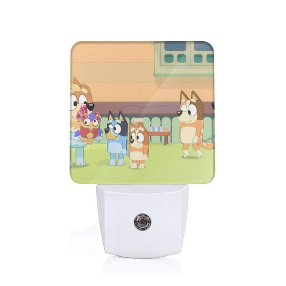 Zofaai Bluey Pattern LED Night Light, Automatic Dimming Sensor Plug-in Night Light, Suitable for Bedroom, Bathroom, Corridor-US