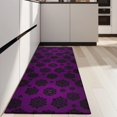 thumbnail image 4 of Purple Gothic Floral Pattern Kitchen Rug Mat,Kitchen Runner Rugs Non Skid Washable,Decorative Kitchen Floor Mats for Kitchen,Sink,Laundry,17"X47", 4 of 5