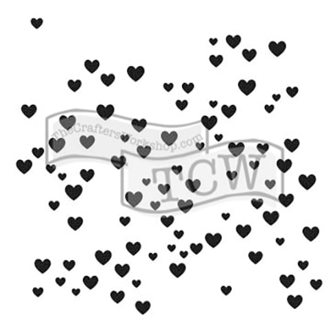 The Crafter's Workshop Stencil, 6' x 6', Micro Hearts