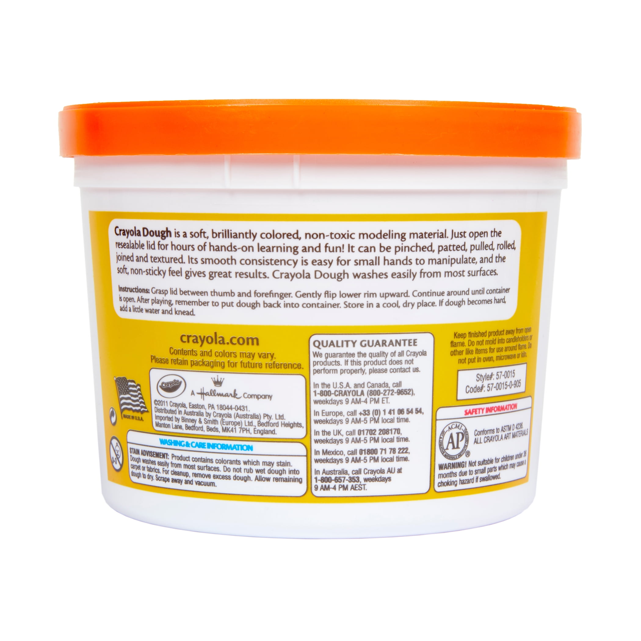 Crayola Super Soft Modeling Dough, Orange, 3 lbs. Bucket, Pack of 2