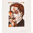 thumbnail image 2 of Ernst Ludwig Kirchner 12x13 Gold Ornate Wood Frame and Double Matted Museum Art Print Titled - Self -Portrait with a Women's Profile (1926), 2 of 4
