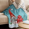 thumbnail image 3 of Merry Christmas Gnomes Throw Blankets, Red Xmas Tree Snowflake Reindeer Soft Fleece Blanket Decorative for Home Sofa Couch Chair Living Bedroom,50x60 inches, Blue, 3 of 5