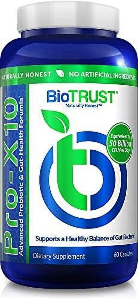 BioTrust Pro-X10 2.0 Probiotic Supplement - Probiotics for Digestive Health with Prebiotics - Immune System Support and GI Health - Free from Gluten, Soy and Dairy, Non GMO - 60 Capsules
