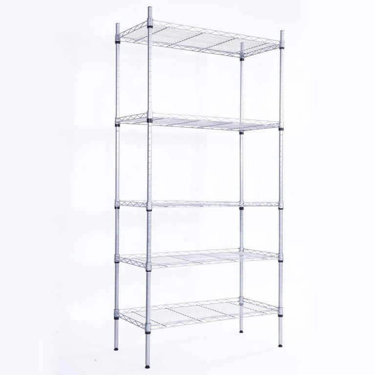 Ktaxon Free-Standing 5-Shelf Metal Wire Shelving Storage Rack 21''D x 11''W  x 59''H, Black