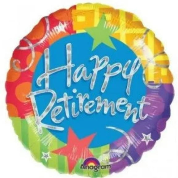 18" HAPPY RETIREMENT STARS Balloon  Party Supplies Decorations Foil Mylar Balloon
