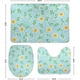 thumbnail image 2 of SKYSONIC Non-Slip 3 Piece Bathroom Rug Set Narcissus Flower with Branch Soft Contour Rug + Toilet Lid Cover + Bath Mat for Bathroom Decor, 2 of 6