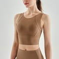 thumbnail image 2 of Sujetador deportivo de cuello alto para mujer - Largo, impacto medio, sin aros, acolchado, camiseta corta para yoga/gimnasio - Tallas S-XL, 2 of 5
