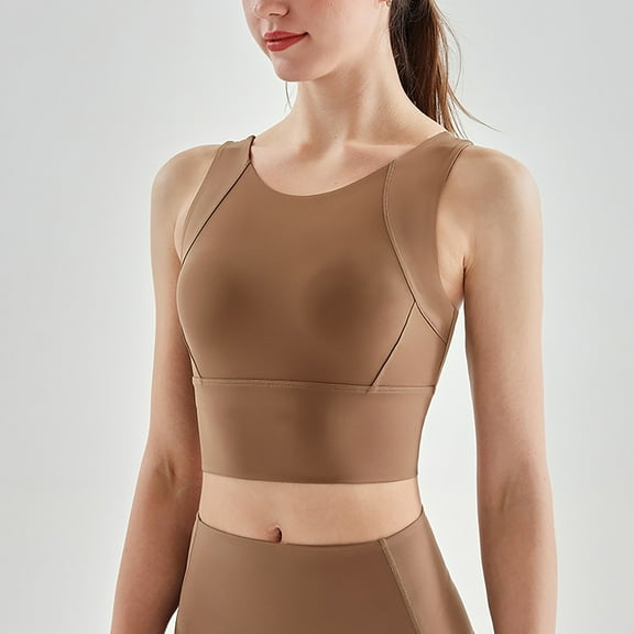 High Neck Sports Bra For Women Longline Medium Workout Crop Tank Tops Wirefree Padded Yoga Bra Gym Bra Teenager Crop Sports Bra Top Large Sports Bra Bra Workout Workout Women Clothes Yoga Bras for