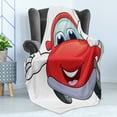 thumbnail image 4 of Cars Soft Flannel Fleece Throw Blanket, Cartoon Red Car with Eyes Mouth and Hands with a Thumbs up Happy Image Print, Cozy Plush for Indoor and Outdoor Use, 70" x 90", Vermilion Lilac, by Ambesonne, 4 of 5