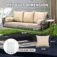 thumbnail image 4 of Magic Union 3 Person Bench Porch Swing with Cushion and Pillow, Khaki, 4 of 9