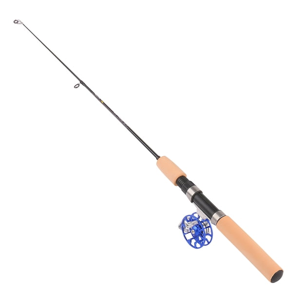Pescar Telescópica De 65 Cm, Aparejo De Caña De Pescar De Plástico Ajustable Con Carrete De Rueda Para Pesca En Lago De Mar Helado Al Aire Libre (Azul) Yuarrent OD006957-00
