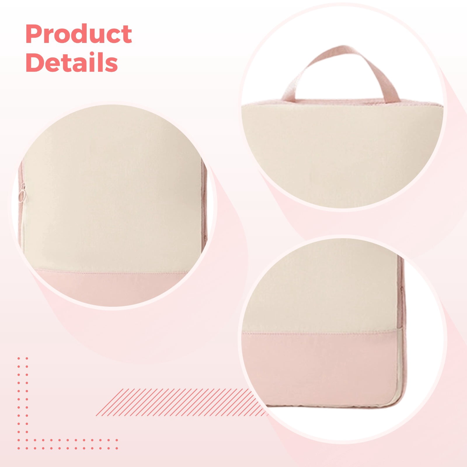 7 Pcs Travel Polyester Storage Bags Set, Compression Multi-Functional Luggage Organizers, Space-Saving Packing Cubes with Stylish Color-Blocked Design