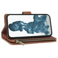 thumbnail image 4 of Pour Apple Iphone 14 Plus Étui Portefeuille Multi-Zip Marron, 4 of 5