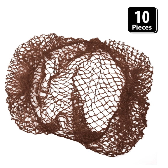 Popular Life Scarlett Durable and Invisible Hair Nets, Medium Brown (Pack of 10)