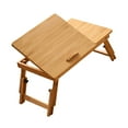 thumbnail image 2 of Lipstore Foldable Table Laptop Lap Desk Rectangle Bamboo Portable Stand Adjustable Angle for Camping Balconies Computer Outdoor Picnic Light Brown Small, 2 of 8