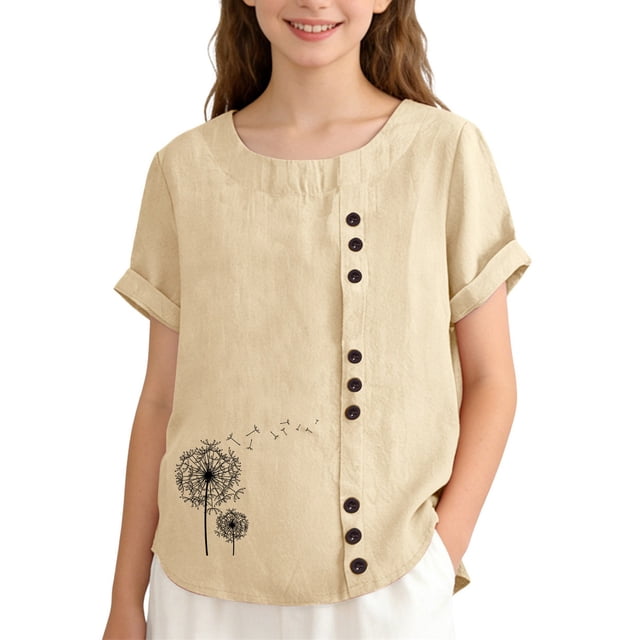 Chandails pour Filles T-Shirts Graphiques à Col Rond T-Shirts Décontractés pour Garçons Shorts de Golf 13-14 Ans