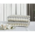 thumbnail image 3 of Violet Linen Hand Towels Set of 2, Mirage Pattern, 100% Terry Plush 600 GSM Cotton Super Soft Highly Absorbent Jacquard Fashion Towel, Premium Hotel & Spa Quality, 20" X 30" , Taupe, Hand Towels, 3 of 8