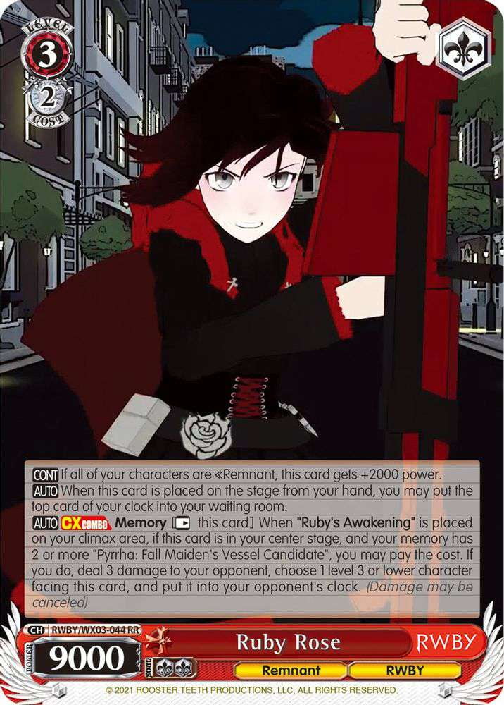 Weiss Schwarz Rwby Double Rare Ruby Rose Rwby Double Rare Wx03 044 Weiss Schwarz Rwby Double Rare Ruby Rose Rwby Double Rare Wx03 044
