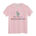 thumbnail image 4 of Povozer Toddler Baby Girl Back to School T-Shirt Outfit Kindergarten First Grade Short Sleeve T-Shirt First Day of Kindergarten Tops(Light Pink,6-7 Years), 4 of 4