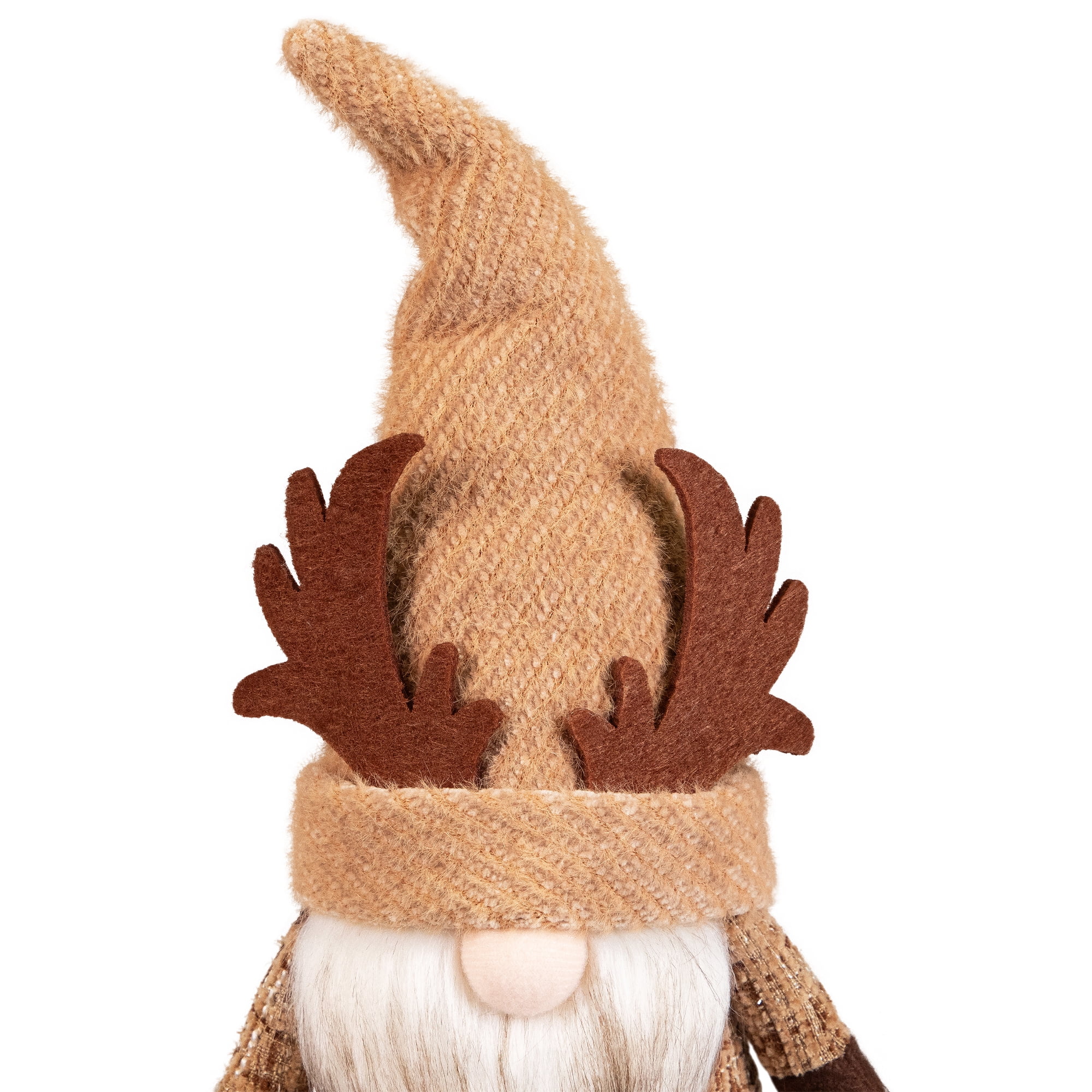Northlight Plush Gnome with Moose Hat Fall Harvest Decoration  - 11.75"