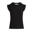 thumbnail image 5 of Time and Tru Women's Rib Ruffle Sleeve Top, Sizes XS-XXXL, 5 of 5