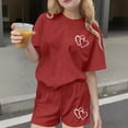 thumbnail image 2 of Ensemble Deux Pièces pour Filles, Haut à Manches Courtes et Short, Col Rond, Tenue d'Été Décontractée avec Petits Imprimés, 2 of 8