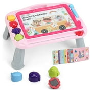 Girls Toys Magnetic Drawing Board Magna Erasable Large Doodle Board for Kids Magnetic Writing Painting Sketch Pad Toy for 3 4 5 6 Kids ( Pink )