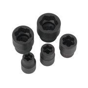 Performance Tool W38918 5 Piece 3/8 Inch Drive Bolt Extractor Set