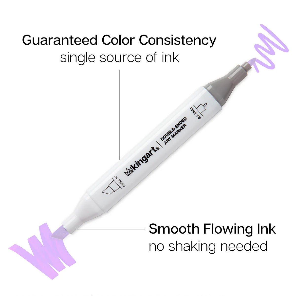 Kingart Pro Double-Ended Art Alcohol Markers, Pastel Set of 24 photo 2