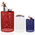 thumbnail image 4 of Tcbosik Outdoor Nesting Side Table Set of 3, Metal End Table for Patio, Garden, Backyard, Poolside, Blue & White & Red, 4 of 7