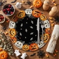 thumbnail image 3 of Smile Jack-O'-Lantern Spider Web Halloween Table Placemats Set of 4 Round 15 Inch Black, 3 of 7