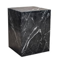 thumbnail image 4 of 20" Black Marble Square Block End Table, 4 of 5