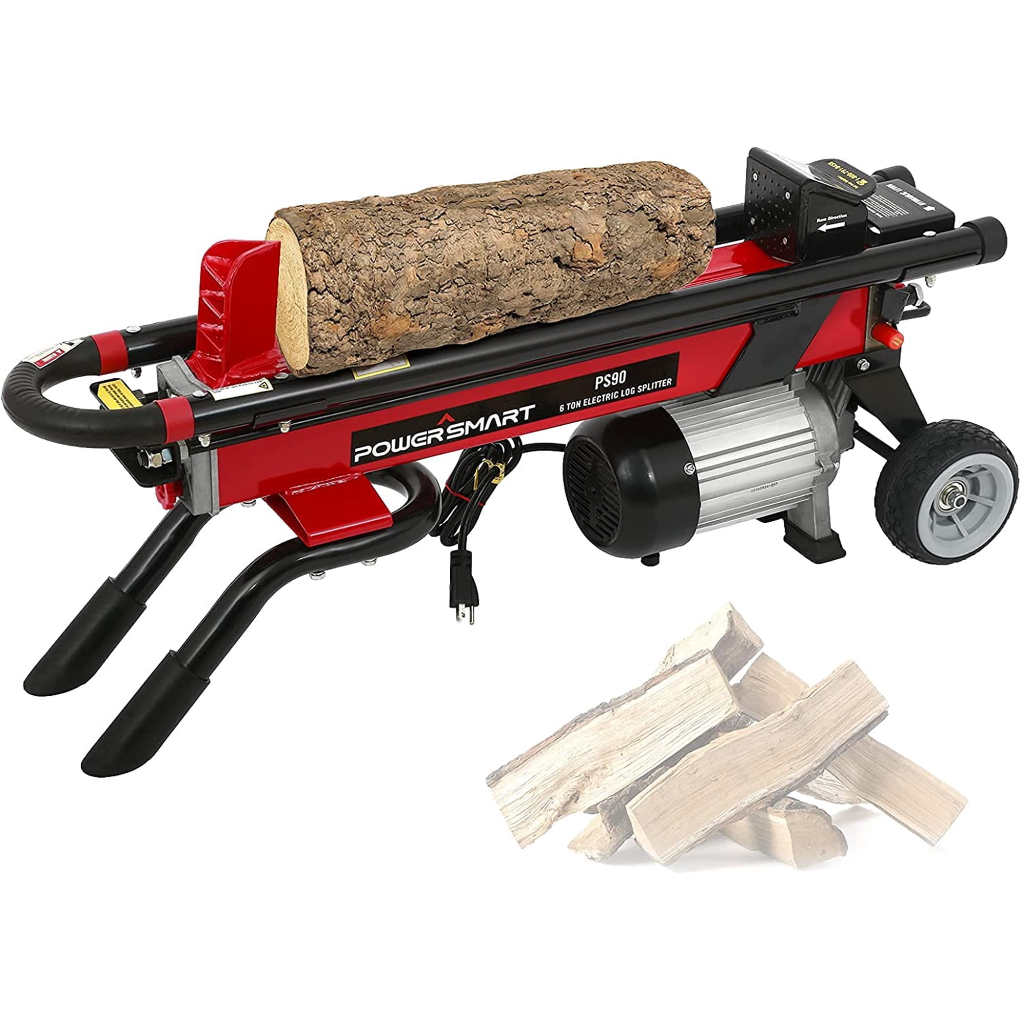 Electric Log Splitter, 6 Ton Horizontal 15 Amp Wood Splitter with Stand,  Induction Motor and Transport Wheels, Portable Splitter for Firewood  Forestry - Walmart.com