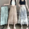 thumbnail image 2 of Falda de cintura alta de gasa de estilo nuevo 2024 para mujer, falda tipo paraguas larga de corte A adelgazante de verano, 2 of 5