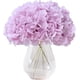 thumbnail image 1 of XmhyTop Flores artificiales de hortensia de color morado, 10 flores de seda de hortensia falsas para centros de mesa de boda, ramos de bricolaje, decoración floral para el hogar con tallos, 1 of 5