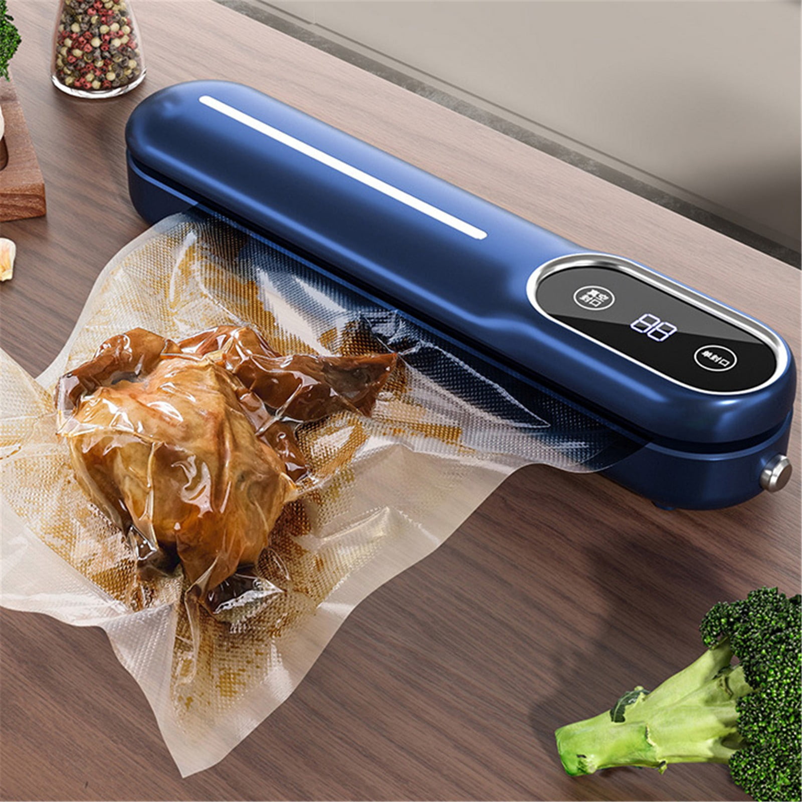 Ongmies 62Kpa Automatic Vacuum Sealer | for Dry & Moist Food Preservation | Includes 10 Bags & Led Status Lights