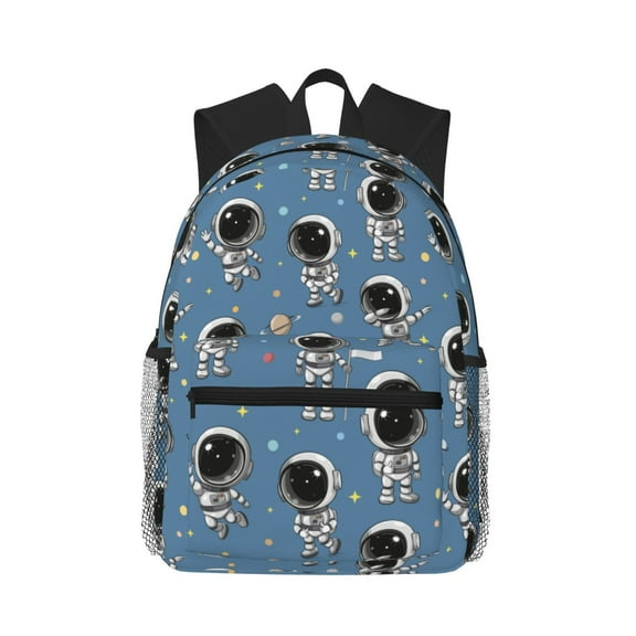 Fuzoiu Astronaut Print School Backpack for Teens,Large Bookbag,Lightweight Laptop Bag for Travel, Work, School & Outdoor Adventures