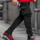 thumbnail image 3 of New 2023 Mens Skinny Cargo Combat Denim Jeans Casual Slim Fit Pants Trousers, 3 of 5