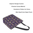 thumbnail image 3 of FORMRS Womens Canvas Tote Bag with Zipper Inner Pocket Shoulder Handbag, Purple Flowers Pattern, 3 of 7