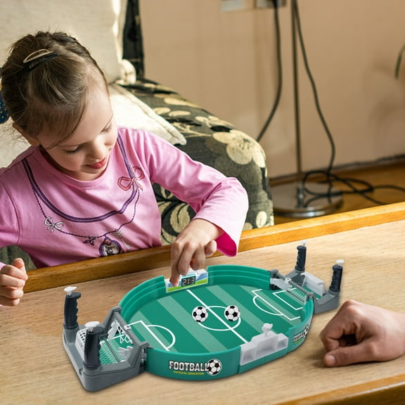 Tabletop Football Game, Two-Player Interactive Foosball Table Toy with Catapult Kick for Kids and Adults, Portable Mini Soccer Game for Family Party Indoor Fun