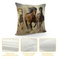 thumbnail image 4 of Leisuo Horse Pillows Decorative Throw Pillow Cover Case Run Wind Sand Pillow Case Square Cushion Cover for Sofa Bedroom Beige Brown white, 4 of 5