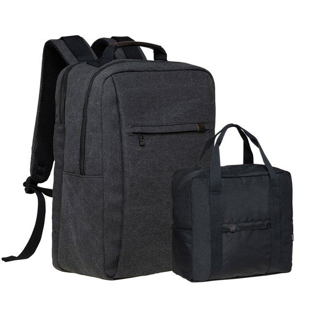 KAUKKO Large Travel Backpack Set -17.8L Multifunctional Backpack with 15.6-Inch Laptop Compartment, Durable Design, 26.6L Waterproof Carry-on Bag, Flight Approved BLACK